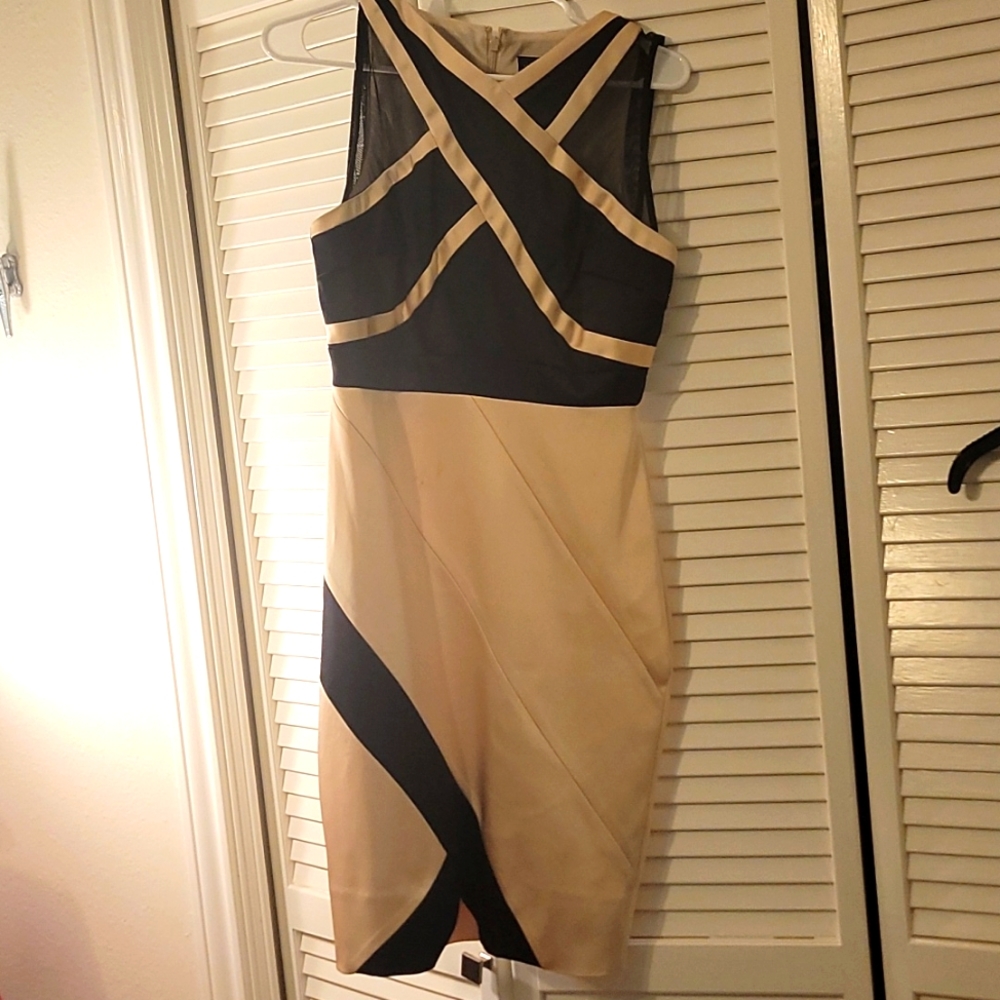 Neiman Marcus designer cocktail dress size 4 silk and mesh design